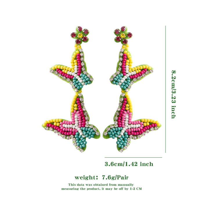 2025 New Vibrant Spring Summer Butterfly Earrings Original Design Fashion Versatile Pastoral Style Seed Bead Earrings