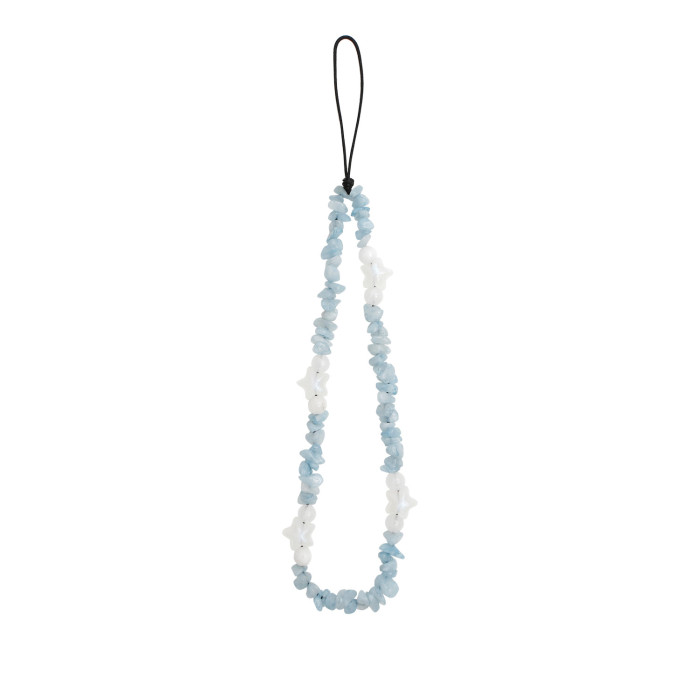 Handmade Beaded Phone Charm INS Amazon Personalized Crushed Stone Pearl Pentagram Crystal Phone Strap, Jewelry