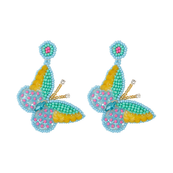 Bohemian Handwoven Bear Earrings Christmas Cartoon Cute Playful Lightweight Niche Seed Bead Earrings