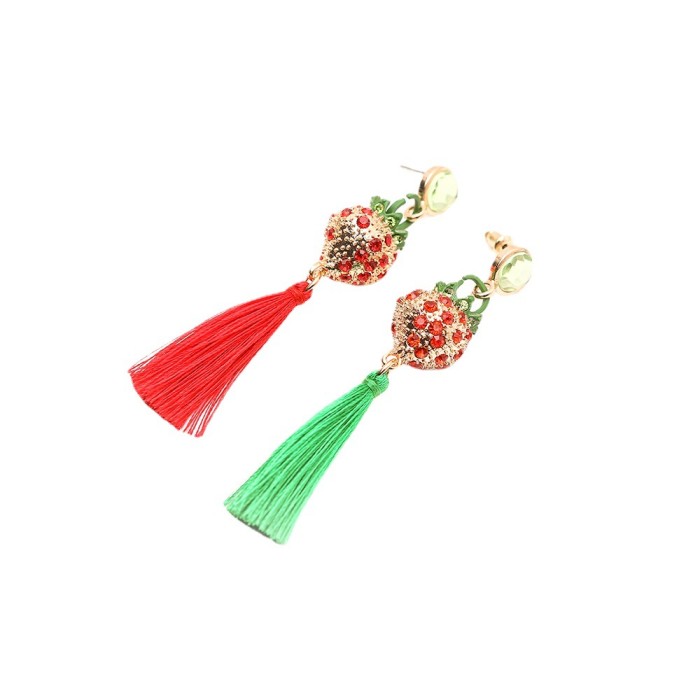 Earrings Simple Autumn Winter High-end Long Zirconia Stud Earrings European American Style Asymmetric Tassel Earrings for Women
