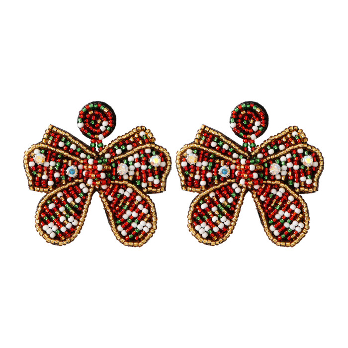 Original Earrings Studs Handmade Santa Claus Christmas Tree Tassel Bead Earrings for Women Amazon
