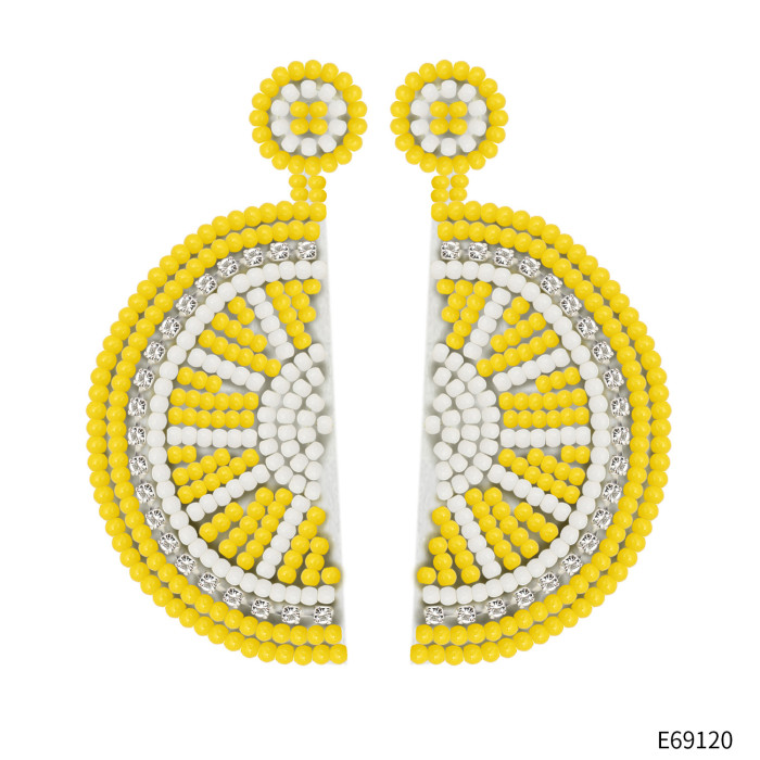 Exaggerated Retro Woven Bead Earrings Handmade DIY Wholesale Bohemian Beaded Elegant Flower Tassel Earrings