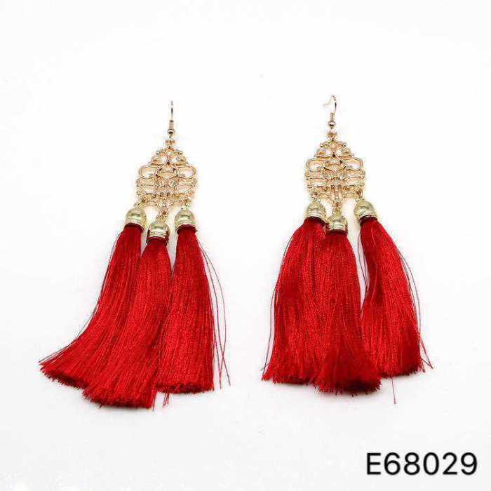 Earrings Simple Autumn Winter High-end Long Zirconia Stud Earrings European American Style Asymmetric Tassel Earrings for Women