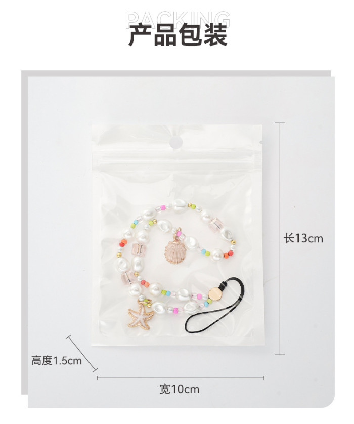 Original Design Phone Chain Ins Beaded Pendant Shell Starfish Colorful Hanging Chain Phone Strap Wrist Short Style fo...