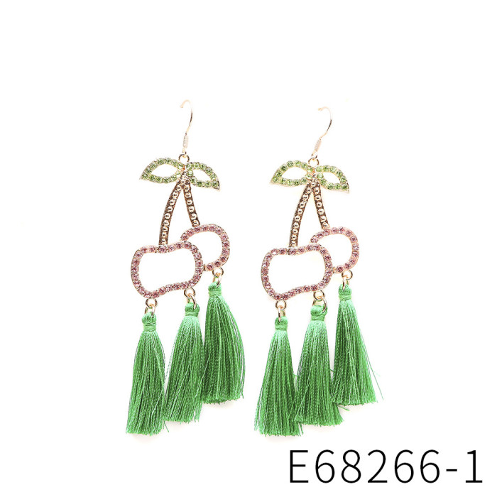 Earrings Simple Autumn Winter High-end Long Zirconia Stud Earrings European American Style Asymmetric Tassel Earrings for Women