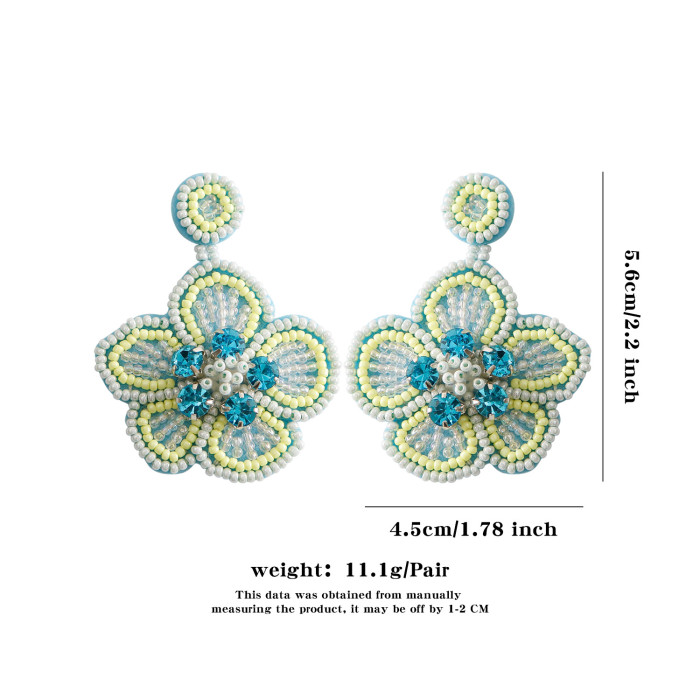 Jamie 2024 Vibrant Spring Summer Lily Flower Earrings Handwoven Pastoral Style Fashion Versatile Exquisite Seed Bead...
