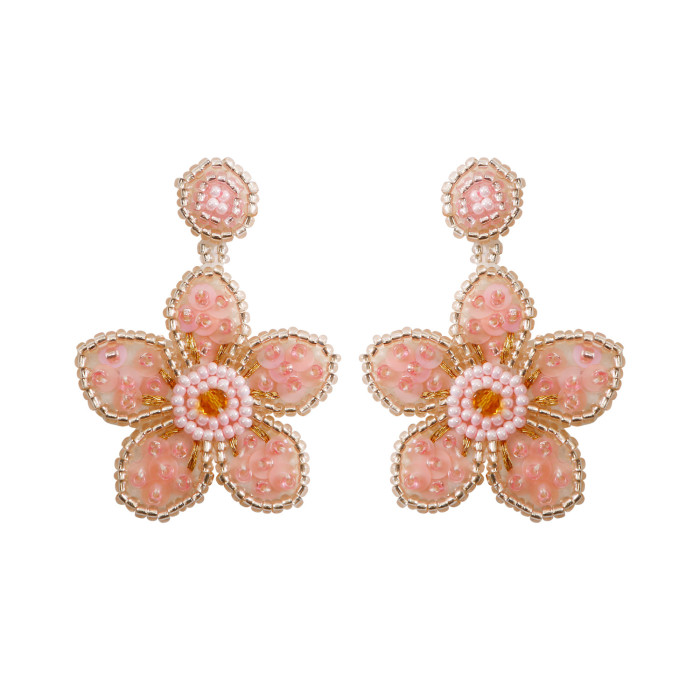 Jamie 2024 Vibrant Spring Summer Lily Flower Earrings Handwoven Pastoral Style Fashion Versatile Exquisite Seed Bead...
