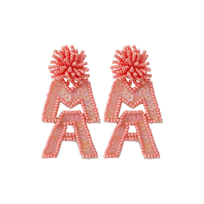 Exaggerated Retro Woven Bead Earrings Handmade DIY Wholesale Bohemian Beaded Elegant Flower Tassel Earrings