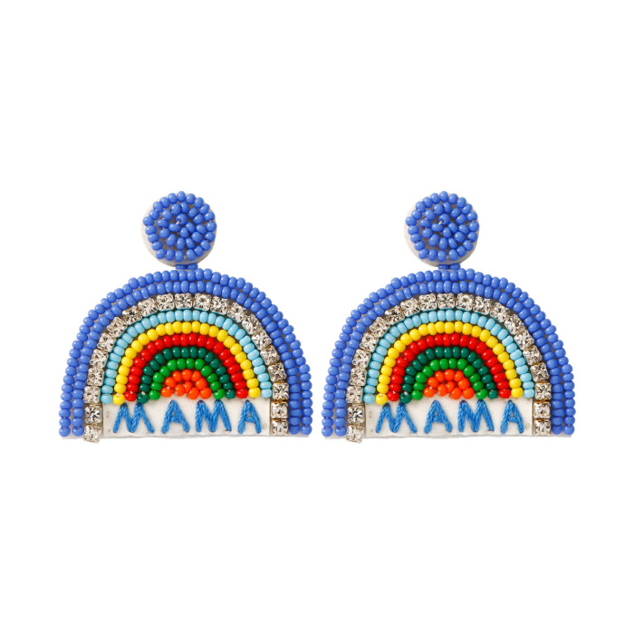 Exaggerated Retro Woven Bead Earrings Handmade DIY Wholesale Bohemian Beaded Elegant Flower Tassel Earrings
