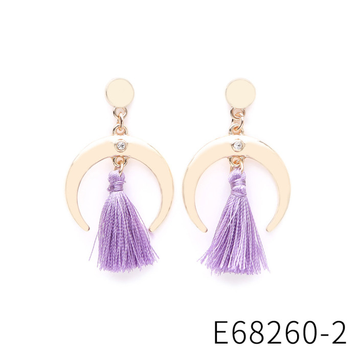 Earrings Simple Autumn Winter High-end Long Zirconia Stud Earrings European American Style Asymmetric Tassel Earrings for Women