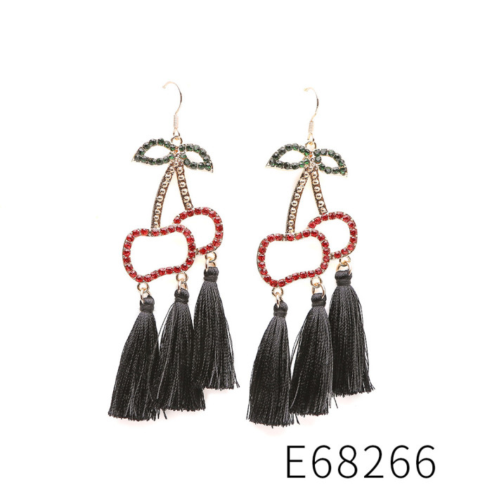Earrings Simple Autumn Winter High-end Long Zirconia Stud Earrings European American Style Asymmetric Tassel Earrings for Women