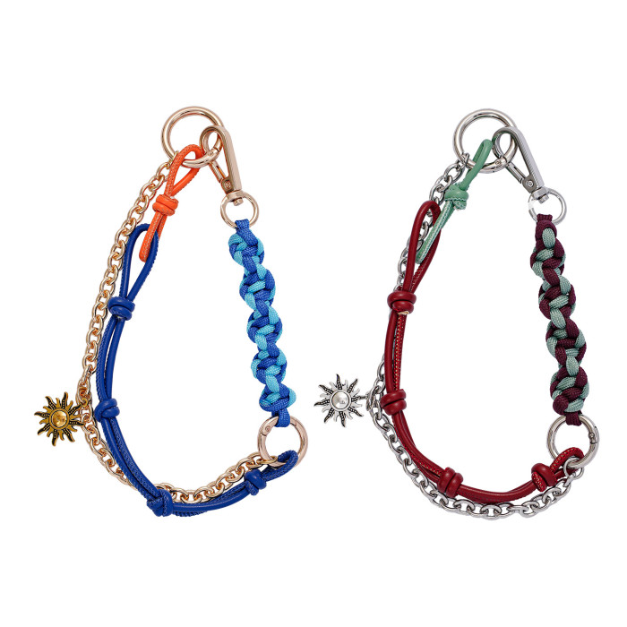 High-Quality New Bag Charms Leather PU Handmade Rope Braided Chain Sun Miu Series Bag Charms for Women, Necklaces