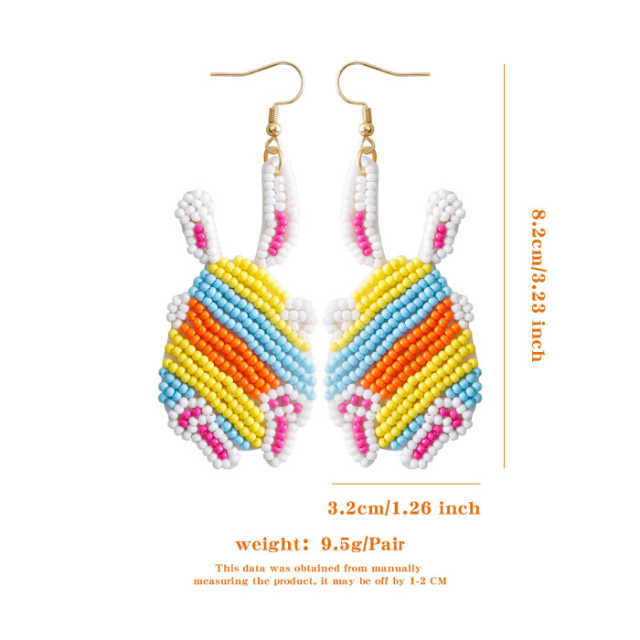 Easter Retro Style Creative Accessories Carrot Earrings High-end Green Leaf Rice Beads Sequins Hand-woven Earrings