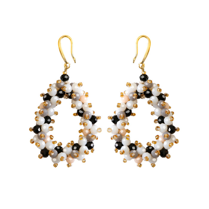 Bohemian Handwoven Bear Earrings Christmas Cartoon Cute Playful Lightweight Niche Seed Bead Earrings