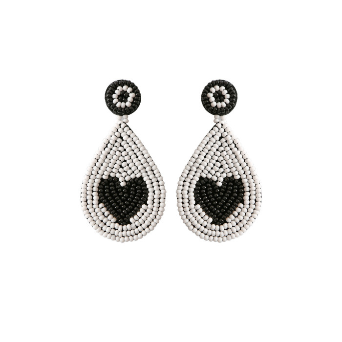 Bohemian Handwoven Bear Earrings Christmas Cartoon Cute Playful Lightweight Niche Seed Bead Earrings