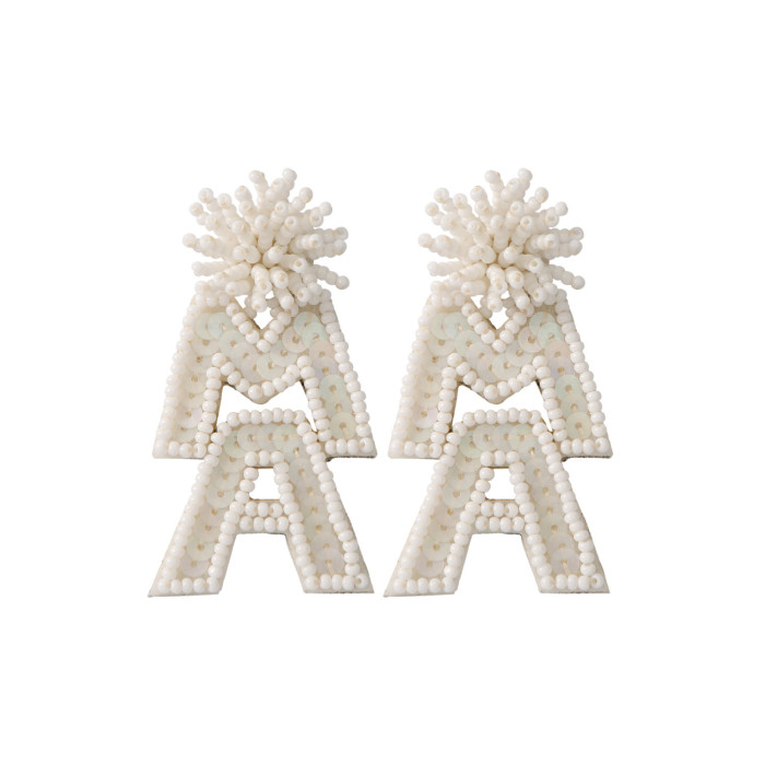 Exaggerated Retro Woven Bead Earrings Handmade DIY Wholesale Bohemian Beaded Elegant Flower Tassel Earrings