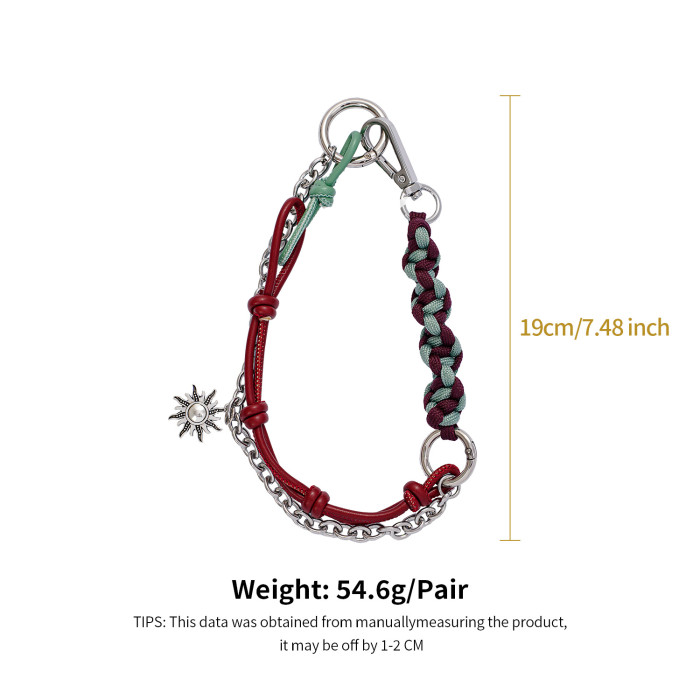 Original High-end Miu Style Bag Pendant Chain Fashion INS Style Leather Keychain Handmade Pendant, Necklaces