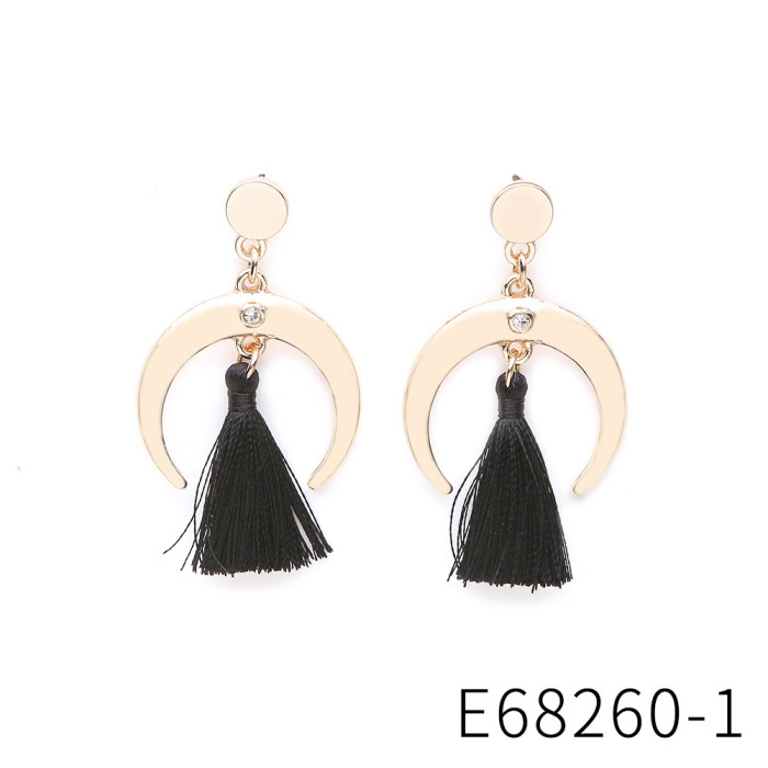 Earrings Simple Autumn Winter High-end Long Zirconia Stud Earrings European American Style Asymmetric Tassel Earrings for Women