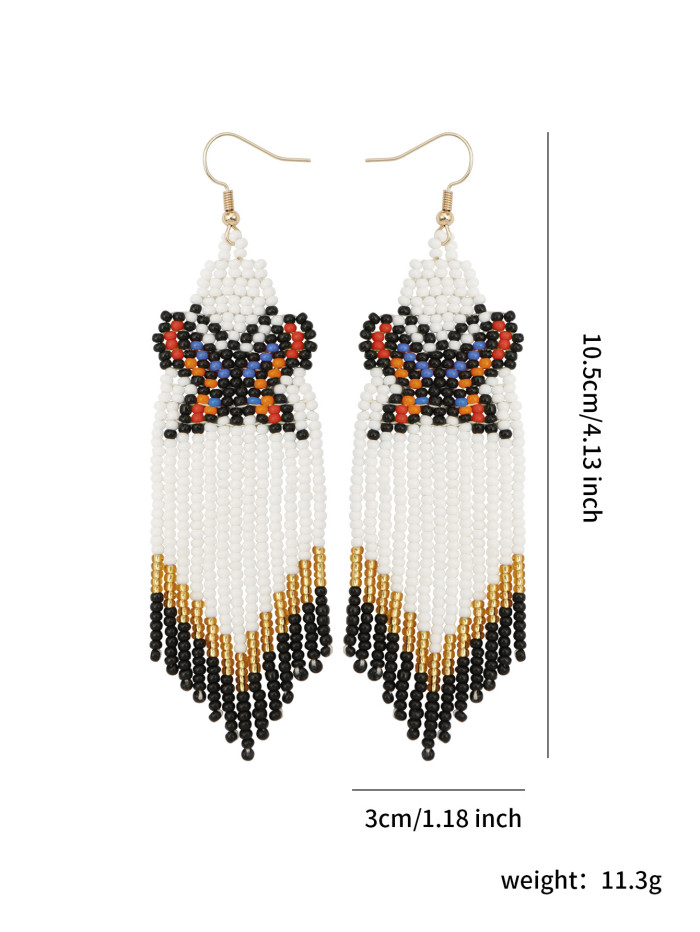 Jamie 2024 Vibrant Spring Summer Lily Flower Earrings Handwoven Pastoral Style Fashion Versatile Exquisite Seed Bead...
