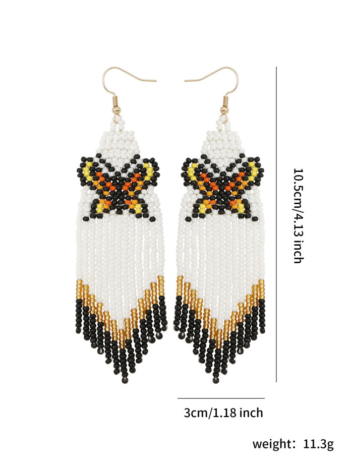 Jamie 2024 Vibrant Spring Summer Lily Flower Earrings Handwoven Pastoral Style Fashion Versatile Exquisite Seed Bead...