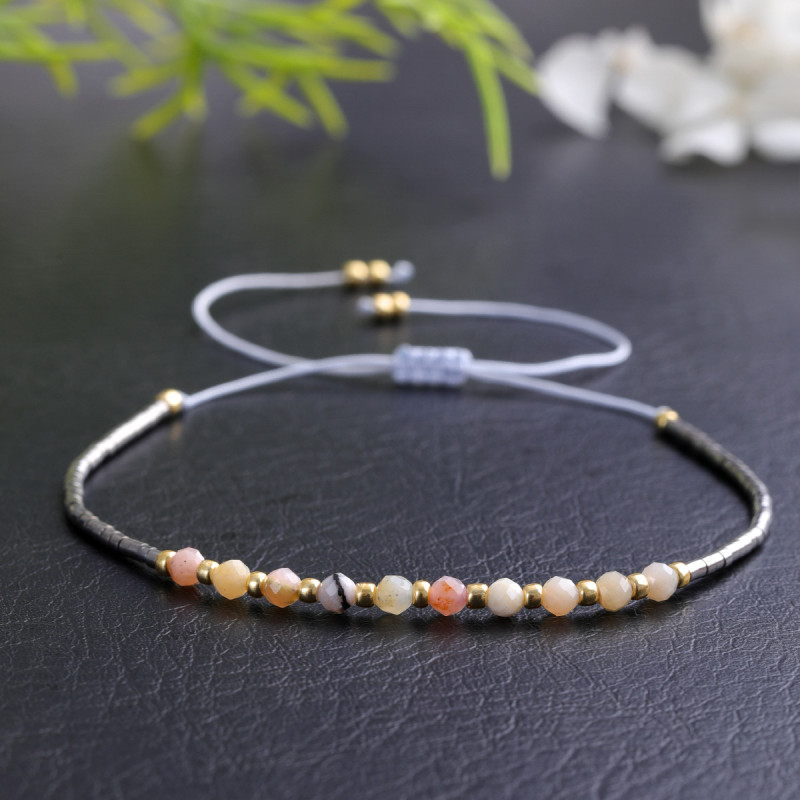 Women's Elegant Natural Stone Bracelet Pink Quartz Beads Simple Woven Jewelry Couple Best Friend Gift Fashion Bracelet