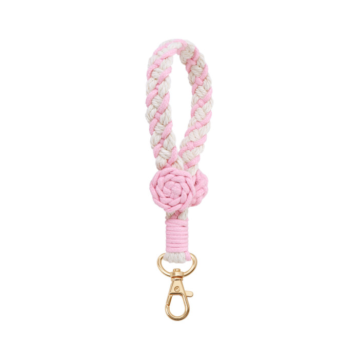 Jamie's Intangible Cultural Heritage Handmade Woven Bag Keychain High-End Country Style Rose Flower Phone Lanyard, Ne...