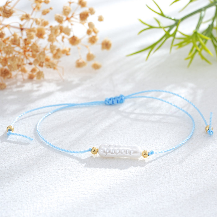 Minimalist Colorful Red Rope Woven Bracelet for Women, Ins Style Imitation Pearl Hand Jewelry, Friendship Rope, Best...