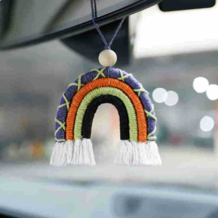 Original Personalized Rainbow Party Ghost Festival Halloween Decoration Pendant Tassel Bohemian Handmade Woven Hanging Ornament