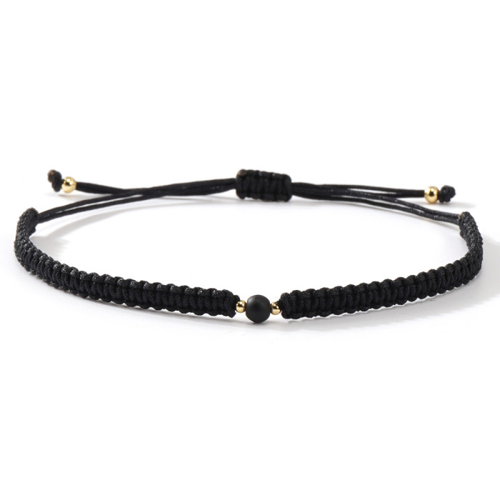 Simple Couple Bracelet Nylon Rope Woven Natural Stone Jewelry Daily Commute Fashion Versatile Gift Bracelet Wholesale