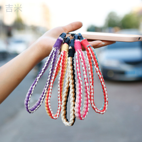 New Ins Style Woven Phone Lanyard Casual Handmade Pendant Universal Phone Case Camera Strap Anti-Lost Rope