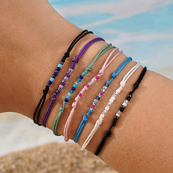 Summer Dopamine Colorful Bead Bracelet for Men and Women, Niche Simple Versatile Hand Jewelry, Couple's Thin Bracelet...