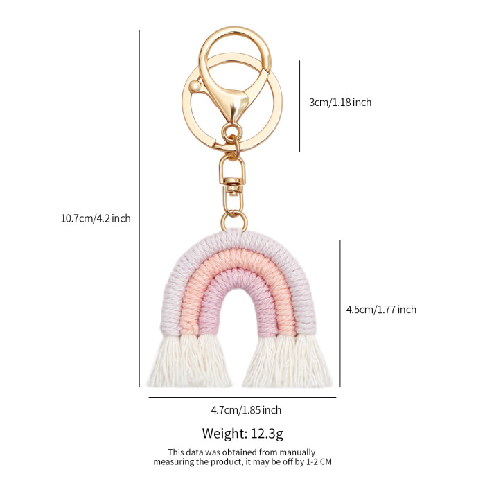 Original Handmade Rainbow Pendant Bohemian Style Tassel Bag Charm Mini Cute Keychain Pendant