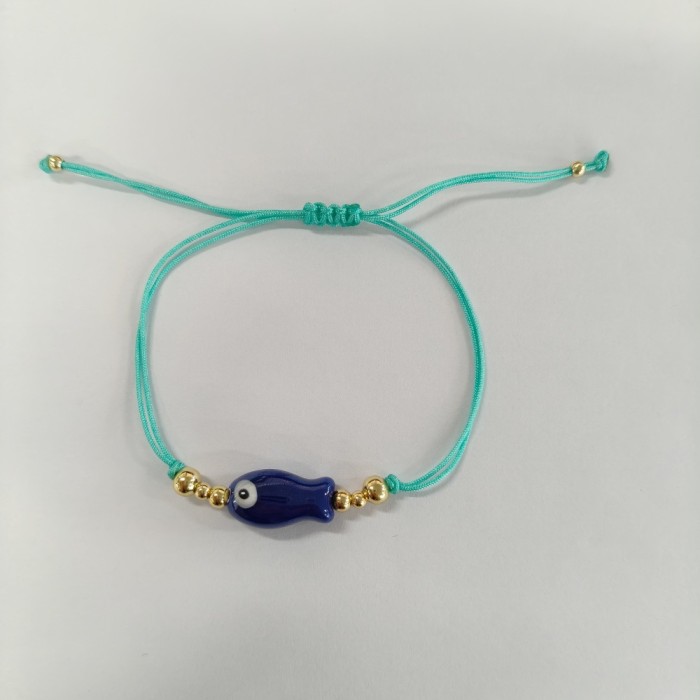 Creative Multicolor Ceramic Fish Bracelet with Turquoise Thread and Gold Beads Fashionable Best Friend Small Jewelry...