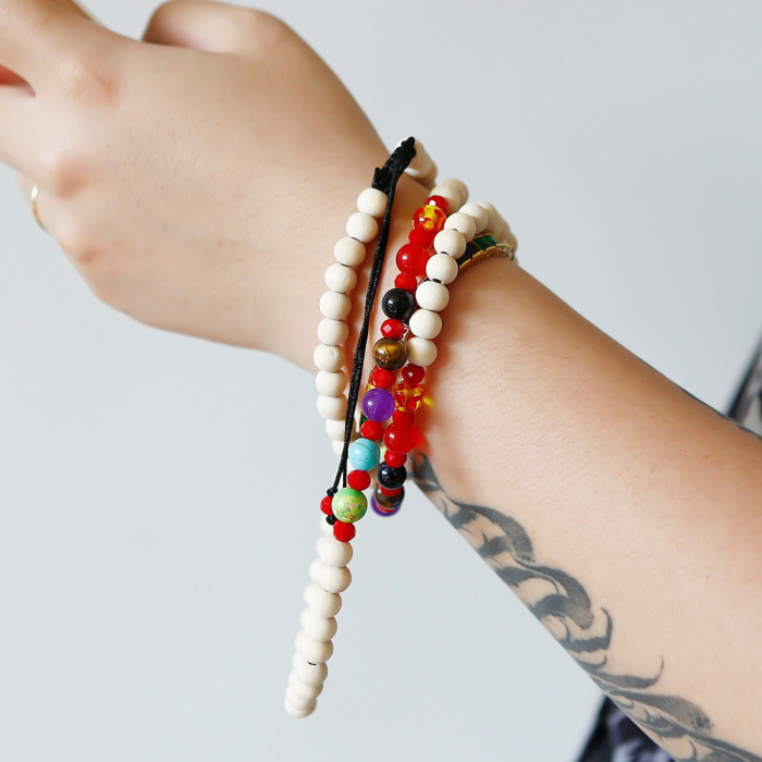 Wooden Beads Natural Stone Crystal Stone Phone Case Phone Strap Seven Colors Colorful Hanging Chain Fashion Long Hang...