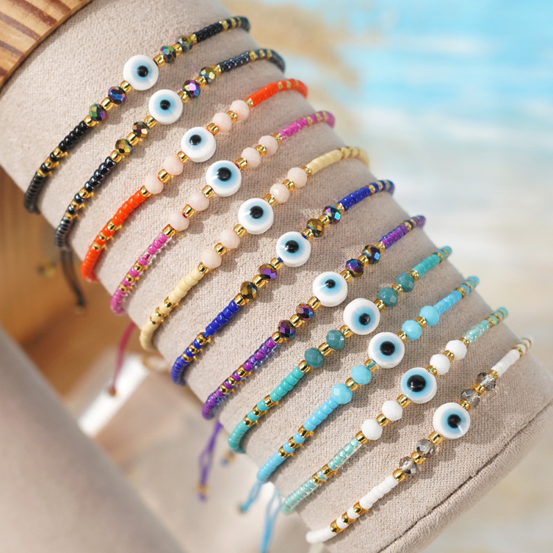 Bohemian Dopamine Bracelet Eye Resin Small Accessories Summer Beach Wear Hand Jewelry Stall Hot-Selling Bracelet