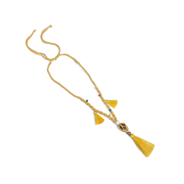 Handmade Wooden Beads Silicone Stone Neck Hanging Necklace Wrist Phone Tag INS Style Hanging Rope Pendant Natural INS...