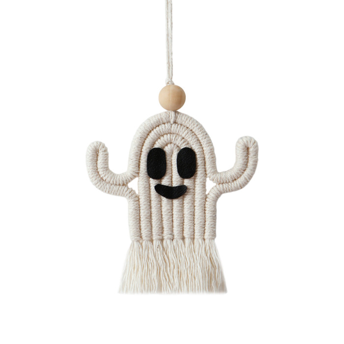 Cross-Border European and American Halloween Decoration Hanging Ornaments Cute and Quirky Ghost Hanging Rope Hand-Woven Tassel Festival Hanging Decoration