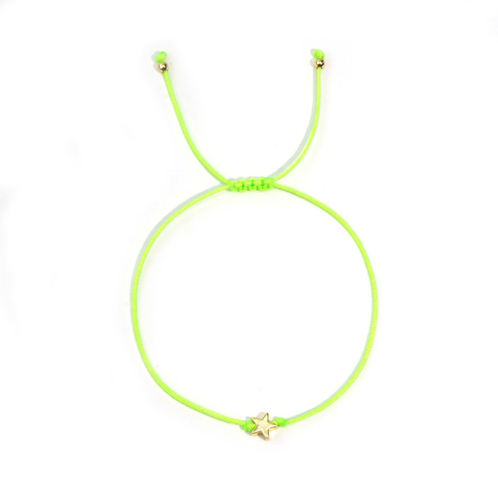 Cross-Border Simple Star Bracelet for Women Beaded Red Rope Bracelet Woven Rope Black Gallstone Niche Hand Jewelry Bracelet