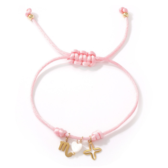 Ins Style Niche Colorful Woven Bracelet Heart Cross Pendant Cross-Border Hot-Selling Exquisite Jewelry Bracelet for Women