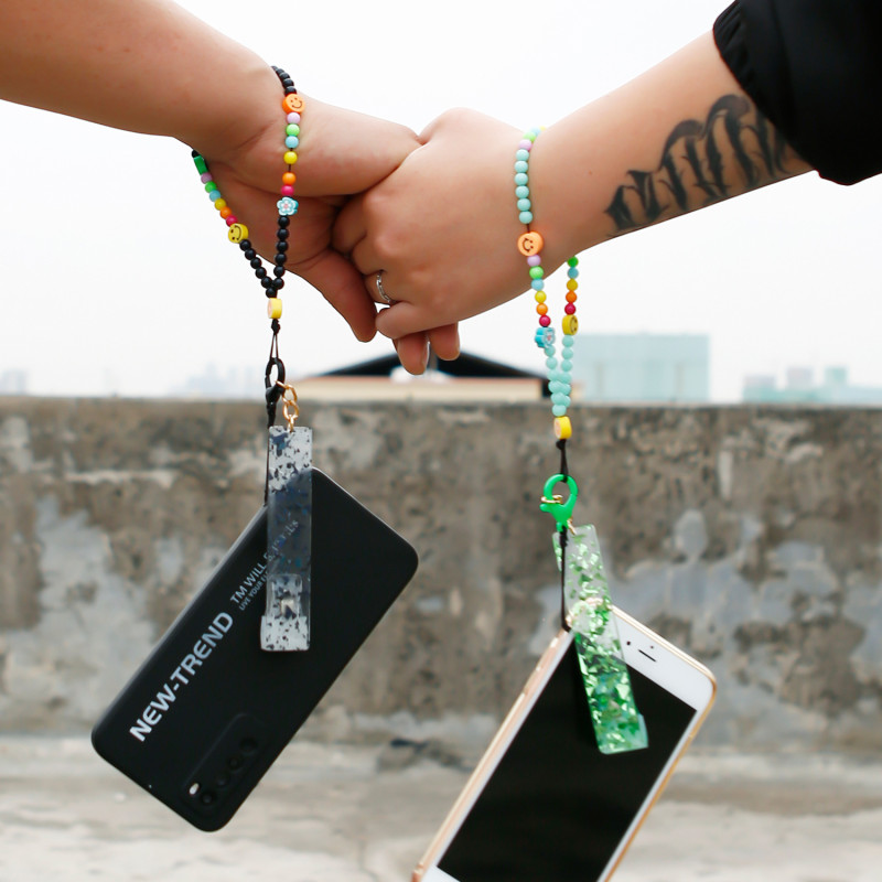 Factory Direct Hot Sale Ins Style Fashion Anti-Lost Phone Chain Beaded High-End Personality DIY Chain Phone Lanyard