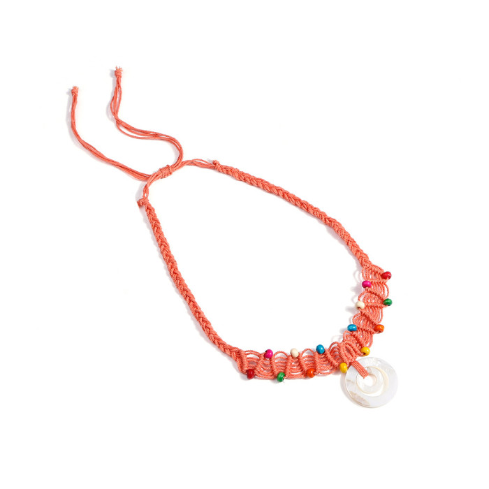 Handmade Wooden Beads Silicone Stone Neck Hanging Necklace Wrist Phone Tag INS Style Hanging Rope Pendant Natural INS...