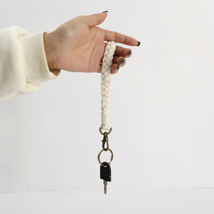 Handmade Woven Keychain Pendant Accessories Amazon DIY Cotton Rope Hanging Decoration Crochet Key Strap Hanging Rope Ornament