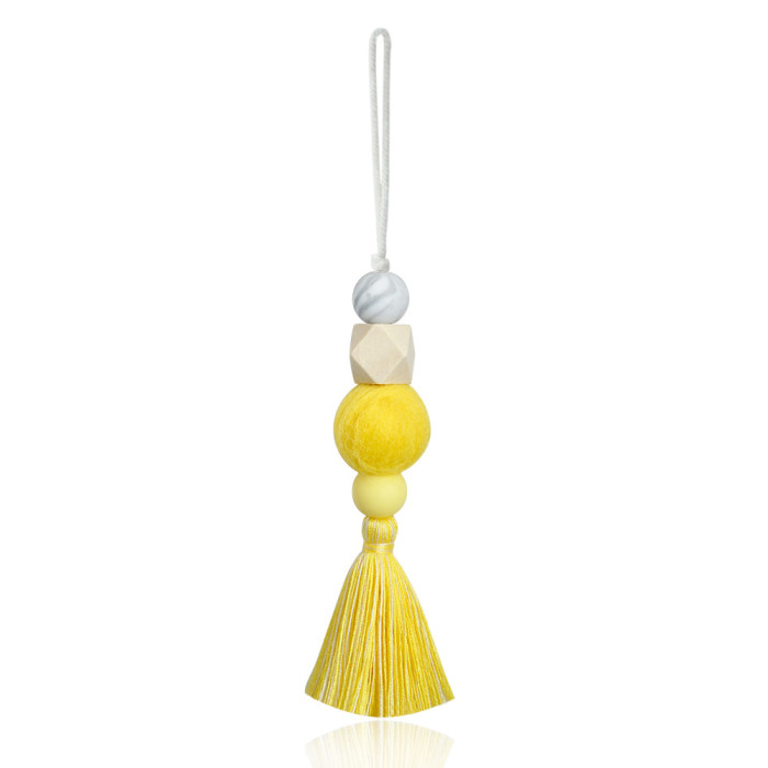 Perfume Diffuser Interior Hanging Decoration Wooden Beads Felt Ball Car Aromatherapy Beech Wood Handmade Pendant INS Style Woven Ornament