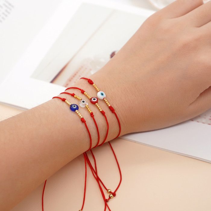 Personality Eye Hand Jewelry Retro Demon Eye Bracelet Ethnic Style Handmade Woven Bead Bracelet