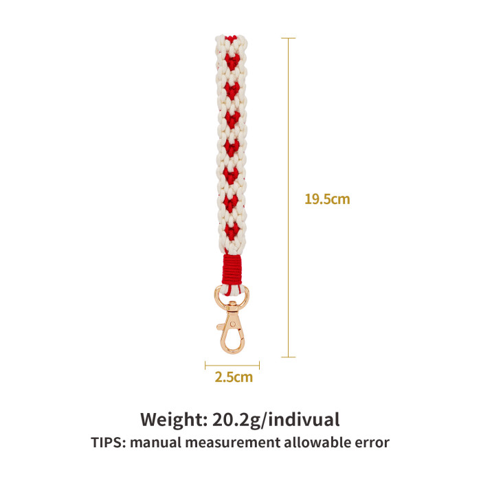 Hot-selling New High-quality Hand-woven Colorful Keychain Fashion Casual Hand-made Romantic Love Heart Key Chain, Nec...