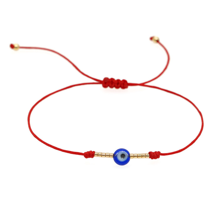 Personality Eye Hand Jewelry Retro Demon Eye Bracelet Ethnic Style Handmade Woven Bead Bracelet