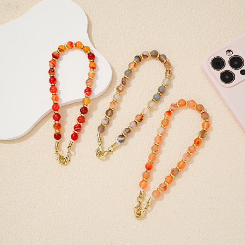Cross-Border Exclusive Original Handmade Beaded Phone Chain Natural Gemstone Phone Strap High-End Fashion Phone Lanyard
