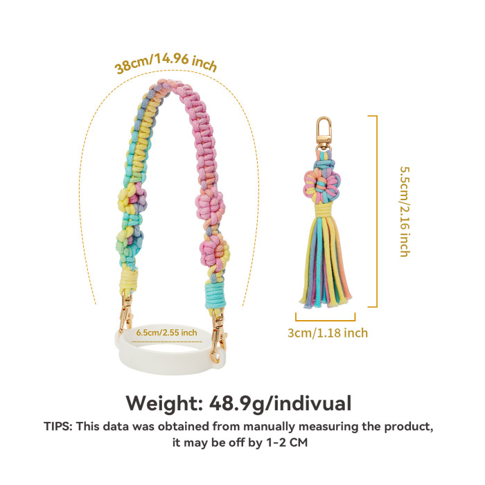 Cross-Border New Product Stanley Water Cup Lanyard High-Quality Hand-Woven Gradient Color Flower Stanley Water Cup Rope