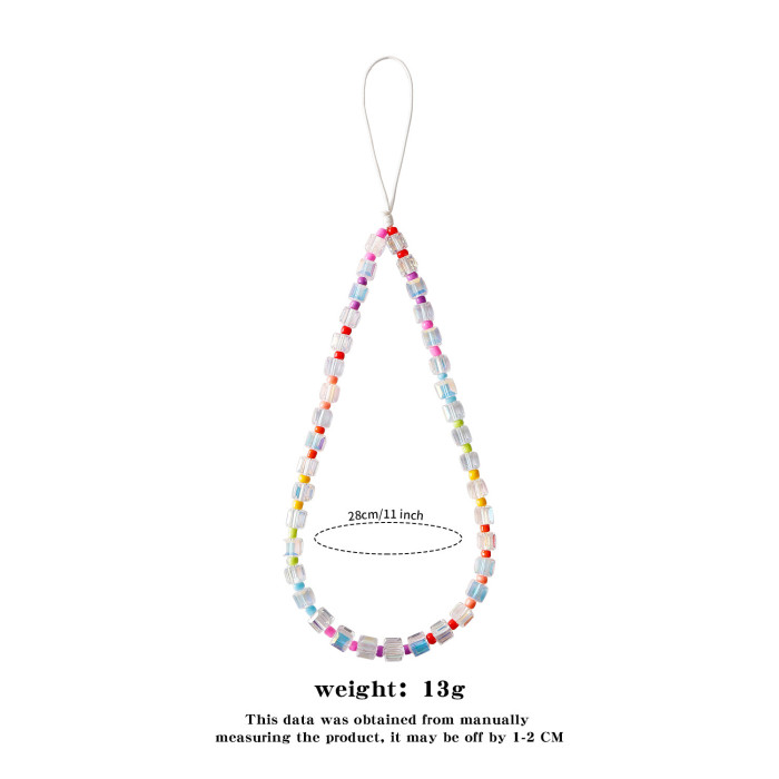 Summer Dopamine Color Fashion Versatile Niche Japanese and Korean Ins Style Transparent Sugar Cube Crystal Women's Ph...