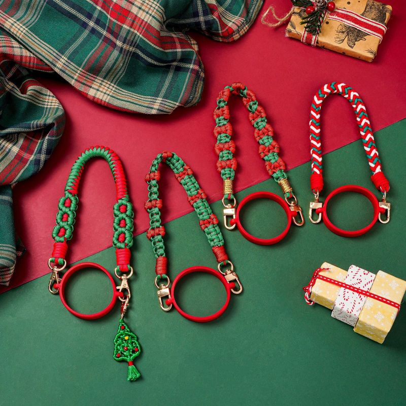 Christmas New Stanley Water Bottle with Handle Rope Stanley Cup Handle Strap Handmade Woven Flower Universal Water Bottle